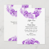 Monochrome Paarse Wreath Weddenschap Kaart (Voorkant / Achterkant)