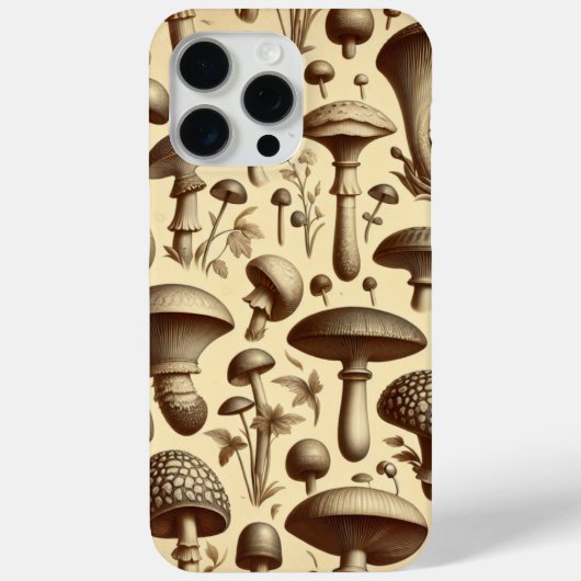 Monochrome Paddenstoelen Case-Mate iPhone Case (Achterkant)