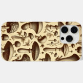 Monochrome Paddenstoelen Case-Mate iPhone Case (Achterkant (horizontaal))