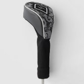 Monochrome paisley met Initiaal Golfheadcover (Schuin)