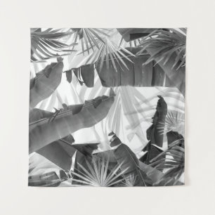 Monochrome Palm Banana Leaves Bliss 1 #tropisch Wandkleed
