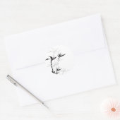 Monochrome Paradijsvogel Ronde Sticker (Envelop)
