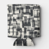 Monochrome Patchwork: Grafisch naadloos geborsteld Blikjeskoeler (Achterkant)
