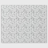 Monochrome patroonbladen voor het ompakken van pap cadeaupapier (Vlak)