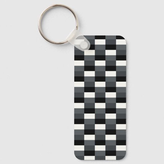 Monochrome Pattern of Gray, Grey, Black and White Sleutelhanger (Voorkant)