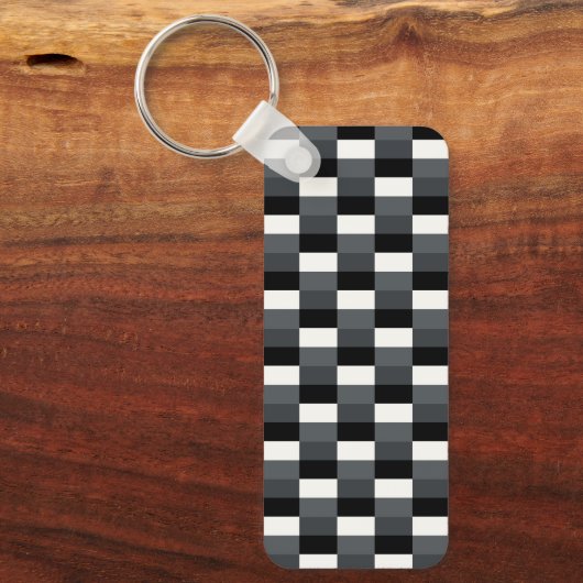 Monochrome Pattern of Gray, Grey, Black and White Sleutelhanger (Voorkant)