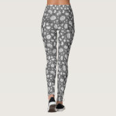 Monochrome Pebble Bean Organic Doodle Pattern Leggings (Achterkant)