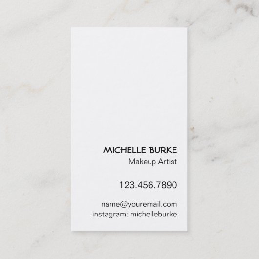 Monochrome penseelset | Makeup Artist Visitekaartje (Achterkant)