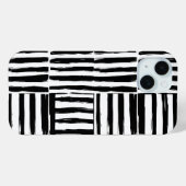 Monochrome penseelstreek Art iPhone 15 Hoesje (Achterkant (horizontaal))