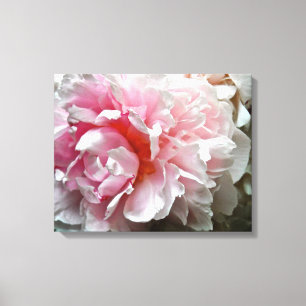 Monochrome Peony-foto Canvas Afdruk