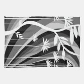 Monochrome plantenprint  theedoek (Horizontaal)