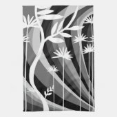 Monochrome plantenprint  theedoek (Verticaal)