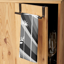 Monochrome plantenprint  theedoek
