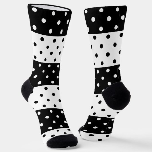 Monochrome poka Dots Crew Socks Sokken (Gebogen)