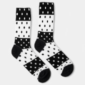 Monochrome poka Dots Crew Socks Sokken (Rechts)