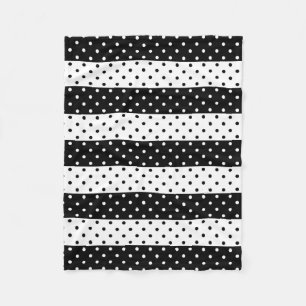 Monochrome poka Dots Fleece Blanket