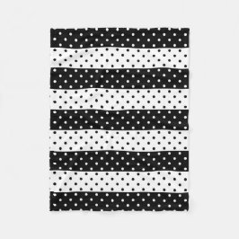 Monochrome poka Dots Fleece Blanket Deken