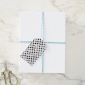Monochrome poladots (zwart-wit Stip) Cadeaulabel (Met Touw)