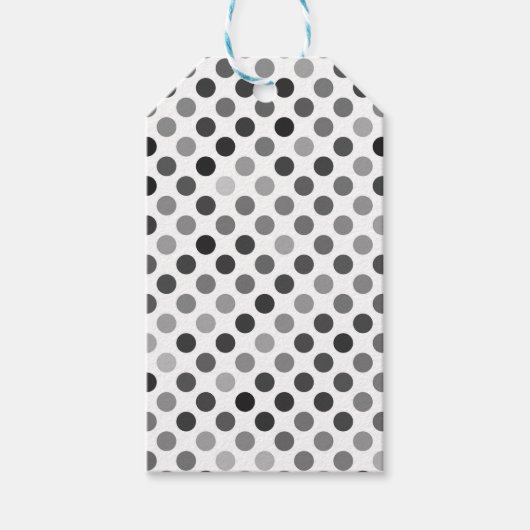 Monochrome poladots (zwart-wit Stip) Cadeaulabel (Voorkant)