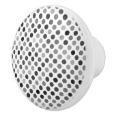 Monochrome poladots (zwart-wit Stip) Keramische Knop (Rechts)