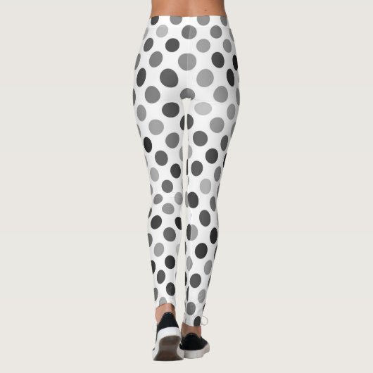 Monochrome poladots (zwart-wit Stip) Leggings (Achterkant)