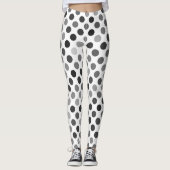 Monochrome poladots (zwart-wit Stip) Leggings (Voorkant)