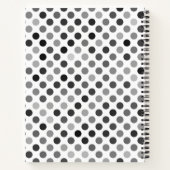 Monochrome poladots (zwart-wit Stip) Notitieboek (Achterkant)