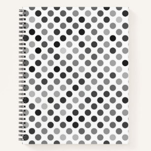 Monochrome poladots (zwart-wit Stip) Notitieboek