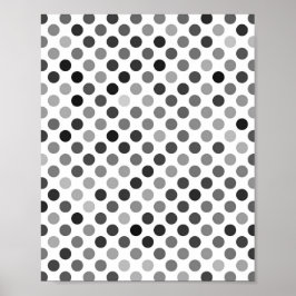 Monochrome poladots (zwart-wit Stip) Poster