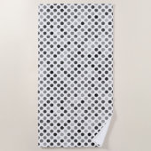 Monochrome poladots (zwart-wit Stip) Strandlaken (Voorkant)