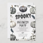 Monochrome Pompoenen Halloween Feest Uitnodiging (Voorkant)