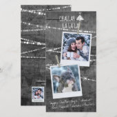 Monochrome Pop 2-foto Chrismukkah Kaart (Voorkant / Achterkant)