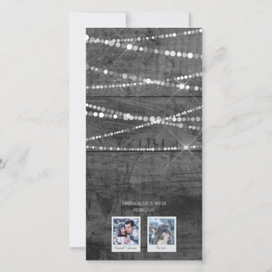 Monochrome Pop 2-foto Chrismukkah Kaart (Achterkant)