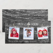 Monochrome Pop-streepjesrenrenrendierkaart 3-fotok (Voorkant / Achterkant)