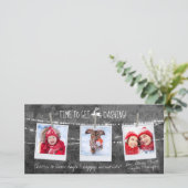 Monochrome Pop-streepjesrenrenrendierkaart 3-fotok (Staand voorkant)