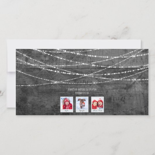 Monochrome Pop-streepjesrenrenrendierkaart 3-fotok (Achterkant)