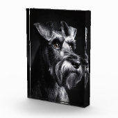 Monochrome Portret van een Schnauzer Fotoblokken (Rechts)