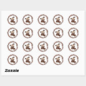 Monochrome Raccoon Chocolate Snoep Verjaardag Ronde Sticker (Vel)