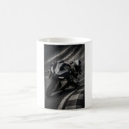 Monochrome Racing Superbike Mozaïek Kunstmok Koffiemok