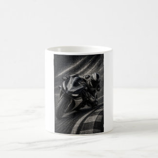 Monochrome Racing Superbike Mozaïek Kunstmok Koffiemok