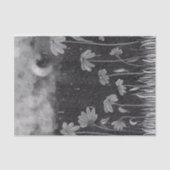 Monochrome Rainstorm Daisy Pencil Tekening Tissuepapier (Voorkant)