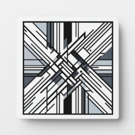 Monochrome raster X – Abstracte geometrische lijnk Fotoplaat