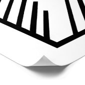 Monochrome raster X – Abstracte geometrische lijnk Poster (Hoek)