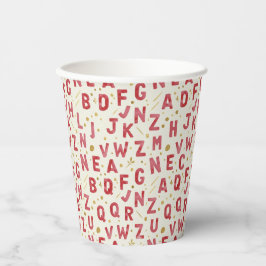 Monochrome Red Alphabet Papieren Bekers