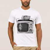Monochrome retro Portable Television Mannen T-Shir T-shirt (Voorkant)