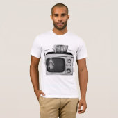 Monochrome retro Portable Television Mannen T-Shir T-shirt (Voorkant volledig)