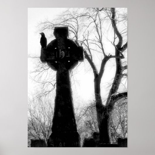 Monochrome rij op Keltisch Kruis Poster (Voorkant)