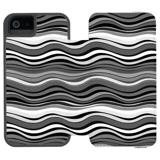 Monochrome rimpelpatroon incipio iPhone portemonnee hoesje (Agenda Open)