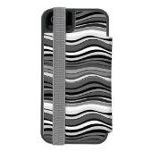 Monochrome rimpelpatroon incipio iPhone portemonnee hoesje (Agenda Achterkant)