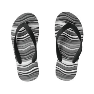 Monochrome rimpelpatroon kinder teenslippers